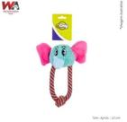 Brinquedo Mais Dog de Pelucia Elefante Com Corda Para Cães