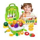 Brinquedo Maleta Infantil 3 em 1 Frutas e Vegetais Didática