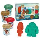 Brinquedo Massinha Moana E Maui Disney Conjunto Com Massa E Acessórios Moldes Dos Personagens - Cotiplás