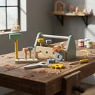 Brinquedo MDF Caixa Ferramentas 25pcs Divertida Montessori Encaixe Madeira Brinquedos Bebes Crianças