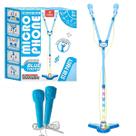 Brinquedo Microfone Infantil Dupla Com Luz Divertido Musical Castela
