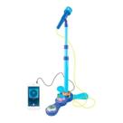 Brinquedo Microfone Infantil Pedestal Com Luzes Azul