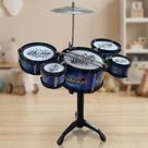Brinquedo Mini Bateria Infantil Divertido Com 5 Tambores Prato Base Baquetas Cor Sortida Vermelho ou Azul