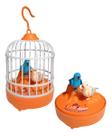Brinquedo Mini Passarinho C/ Som Gaiola XPS-129 - Fênix Cor:Laranja Brinquedo Mini Passarinho C/ Som Gaiola XPS-129 - Fênix Cor:Laranja
