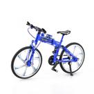 Brinquedo modelo de bicicleta de liga dobrável para crianças azul 17,8x6x10,8cm