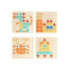 Brinquedo Montessori Pegboard Tic-Tac-Toe Puzzle de madeira 2 em 1