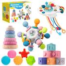 Brinquedo Montessori SpringFlower 0-3-6-12 meses com brinquedo de dentição