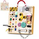 Brinquedo Montessori Wooden Busy Board GNAYUIJ com LED e música
