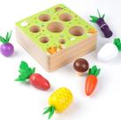 Brinquedo Montessori Wooden Farm Harvest Game para 1-3 anos