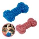 Brinquedo Mordedor Espinho 16cm Pet Cão Osso Dental Azul