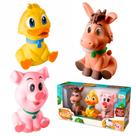 Brinquedo Mordedor Farm Baby Infantil Bonecos Em Vinil Para Bebês Menina Menino