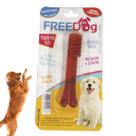 Brinquedo Mordedor Flexível Freedog Escova 36g Pet Cão Gato Sabor:Morango