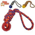 Brinquedo mordedor para cachorros cães corda com bola e puxador
