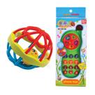 Brinquedo para Bebe Bolinha com Chocalho + Telefone com Luz e Som