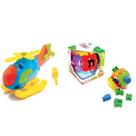 Brinquedo para Bebe Bolinha com Peças de Excaixar + Helicoptero Monta Desmonta com Chave de Fenda Brinquedo para Bebe Bolinha com Peças de Excaixar + Helicoptero Monta Desmonta com Chave de Fenda