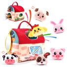 Brinquedo para bebês CONETCH Soft Barn com 6 animais de fazenda de pelúcia de 6 a 12 m