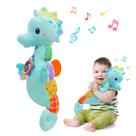 Brinquedo para bebês Fuzqq Musical Stuffed Animal Plush 0-6 meses azul