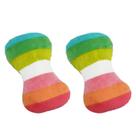 Brinquedo para cães Rainbow Plush Bone com som para mastigar 12 cm