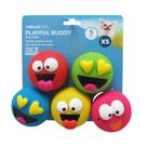 Brinquedo para cães Vibrant Life Emoticon, pacote com 5 unidades XS Latex Squeaky
