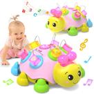 Brinquedo para engatinhar bebês Holaxander Ladybug com música iluminada em rosa