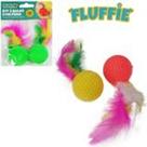 Brinquedo para gato bola com guizo + pena com 2 pecas 6,5x3,5cmø