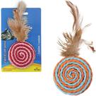 Brinquedo para gato espiral de papel com pena 15x6cm de ø na cartela - WESTERN PET Brinquedo para gato espiral de papel com pena 15x6cm de ø na cartela - WESTERN PET