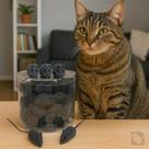 Brinquedo para Gatos Ratinho Sonoro Emite um Som Realista de Roedor Caça Ratinho Kit 50 unidades