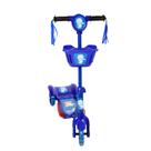 Brinquedo Patinete Infantil 3 Rodas Com Luz E Som E Cestinha Azul Art Brink