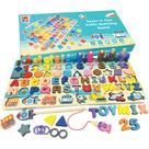 Brinquedo Pedagógico de Madeira Montessori 7X1 TOY MIX 135 Peças