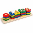 Brinquedo Pedagógico Encaixe 5 Formas Geométricas Mdf