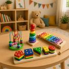 Brinquedo Pedagógico Kit com 4 Brinquedos Educativos Torre Formas Geométricas Encaixe