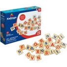 Brinquedo Pedagógico Madeira Abc Maiúsculas/Minúsculas 72pç