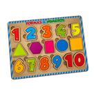 Brinquedo Pedagógico Quebra Cabeça Formas E Numeros De Madeira