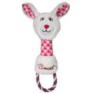 Brinquedo Pelúcia para cães Coelho com Mordedor de Corda 35cm Savana Pet