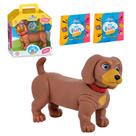 Brinquedo Pet Cachorro Salsicha Em Vinil Colecionável Na Casinha E Surpresas Inclusas