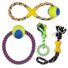 Brinquedo Pet Kit 4 Cordas Mordedores Alivia Stress E Limpa Dentes dos Cães