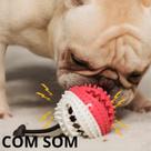 Brinquedo Pet Para Cachorro COM SINO Interativo Porta Petisco Push Ball Cães Corda Limpeza Bucal
