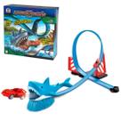 Brinquedo Pista 170cm Looping Tubarão Carrinho Braskit 040-4