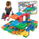Brinquedo Pista Fantástica c/ Bolinhas de Gude Blocos de Montar 128pcs