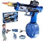 Brinquedo Pistola de Água Elétrica LED Recarregável 500ml Alcance 10m Bateria 1200mAh com Silenciador Summer Battle Blaster