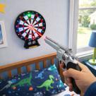 Brinquedo Pistola Revolver Arminha Laser Alvo Musical LEDs