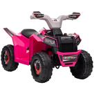 Brinquedo Ride-On Aosom Kids ATV Quad 6V rosa para idades entre 18 e 36 meses
