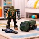 Brinquedo Robô Soldado Acessórios Transforma Carro Militar Brinquedo Robô Soldado Acessórios Transforma Carro Militar