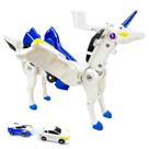 Brinquedo robô unicórnio transformador de colisão com 2 carros magnéticos Brinquedo robô unicórnio transformador de colisão com 2 carros magnéticos