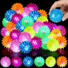 Brinquedo sensorial Charniol Light up Spike Rubber Ball, pacote com 60