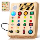 Brinquedo sensorial de madeira LED Busy Board TINTECUSA com luz para criança