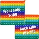 Brinquedo sensorial Fidget PETBSNVB Double Side Pop it 1-200 números