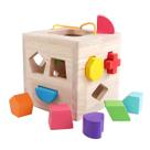 Brinquedo Shape Sorter GEMEM My First Wooden com 12 blocos de 2 a 3 anos