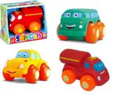 Brinquedo Soft Cars Mordedor Trio Bombeiro Kombi e Fusca - DiverToys