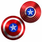 Brinquedo Spinner Relaxante Metal Herói Capitain America Anti Stress Foco Distração Infantil Fidget Toy Vermelho com Estojo Compacto Resistente